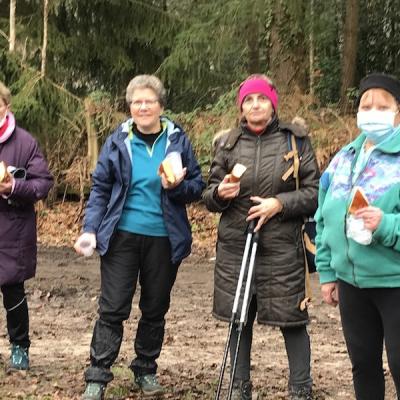 après la marche, le réconfort