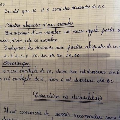 Page d'un cahier