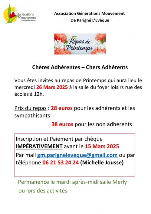 repas printemps du 26 mars 2025