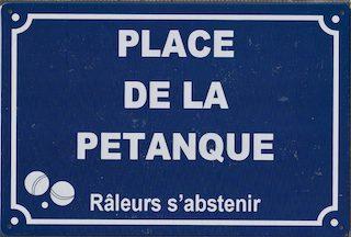 Plaque place de la pétanque